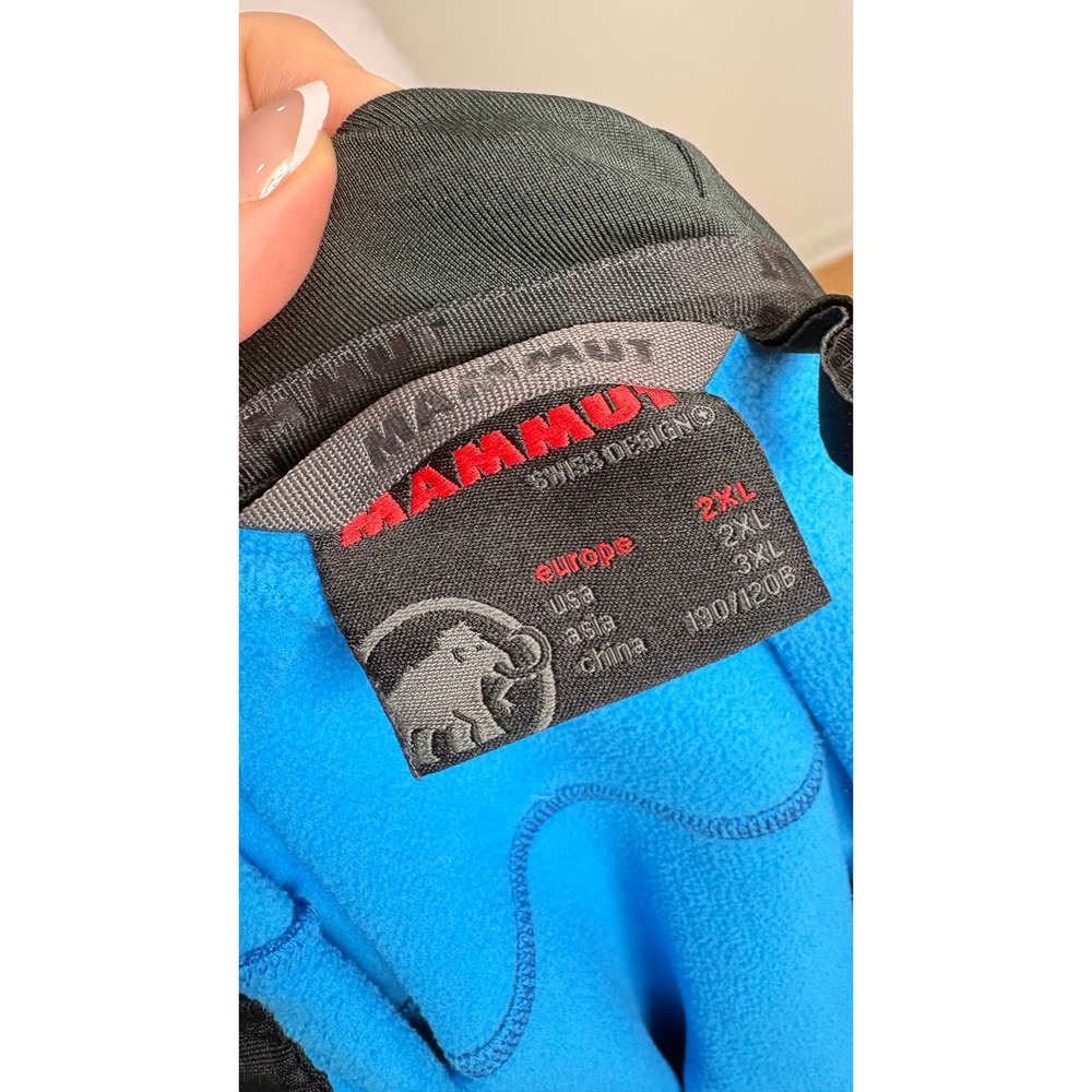 Mammut Blue Polartec Hooded Fleece Jacket Men Size 2XL Performance Gorpcore - Picture 5 of 8